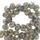Top Facet kralen 3x2mm disc Greige anthracite-pearl shine coating